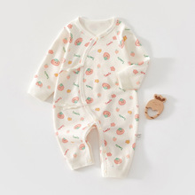 新生儿婴儿衣服纯棉初生宝宝和尚服睡衣婴幼儿连体衣春秋无骨内衣