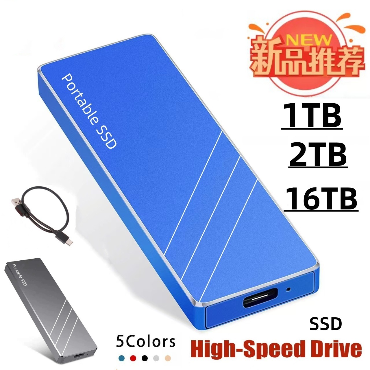 Cross-Border Export Upgrade M.2 Mobile Solid State Drive 1Tb2Tb4Tb8Tb Portable Upgrade Type-C