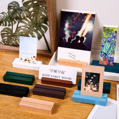 木製写真カードホルダーオフィスデスクトップ装飾置物メッセージ立てクリップはがきラベル名刺スタンド展示棚