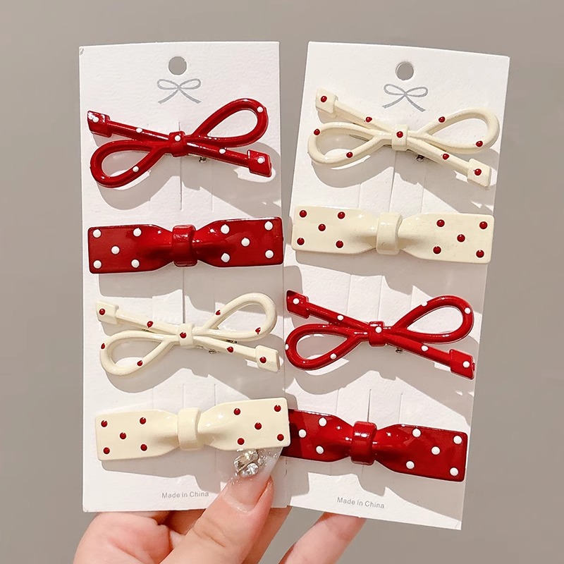 Anchor Red Wave Point Bow Hairpin Hermoso Side Clips Peel Broken Clips Facial Cleaning Clips