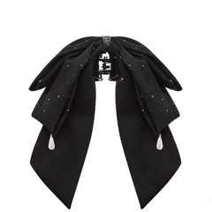 Hepburn Black Section Starry Sky Bow Women's Headwear Hair Clip New Style Ponytail Clip Grip Clip Medium Size Back-of-Head Hair Accessory