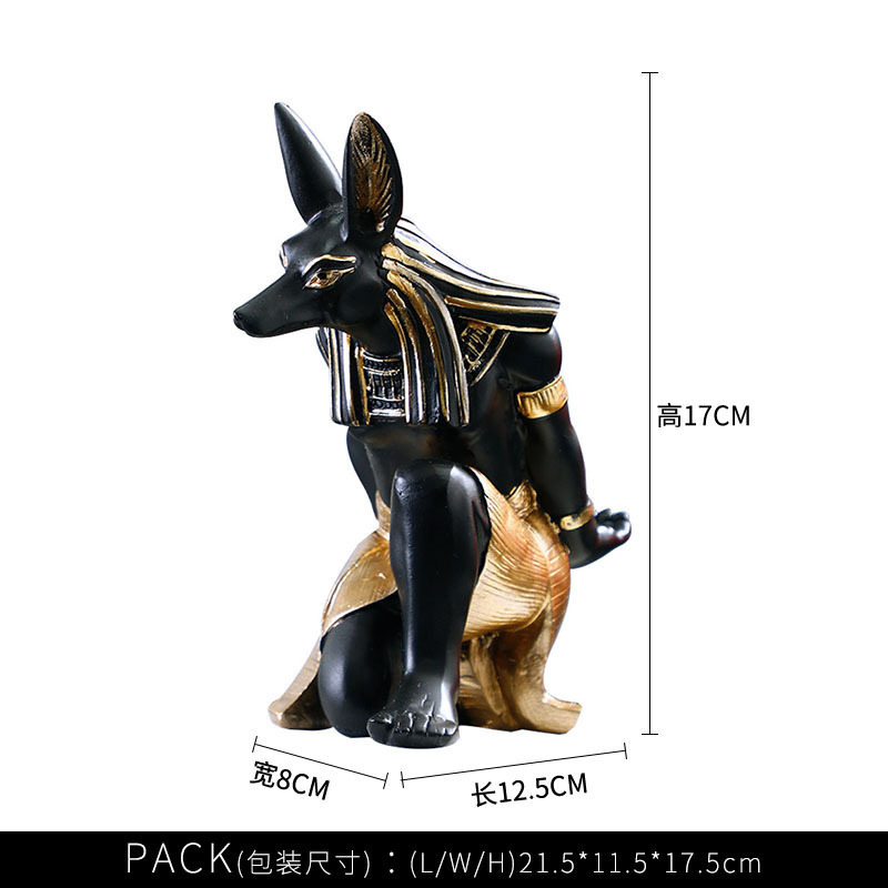 El mejor dios del gato egipcio Anubis, soporte de mango de vino, soporte de teléfono móvil, esfinge, adornos de resina