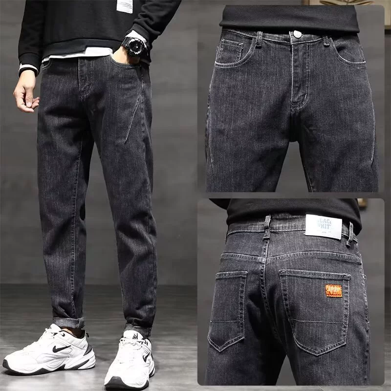 Jeans, trend universal trousers, Spring/Fall 2024 model, oversize