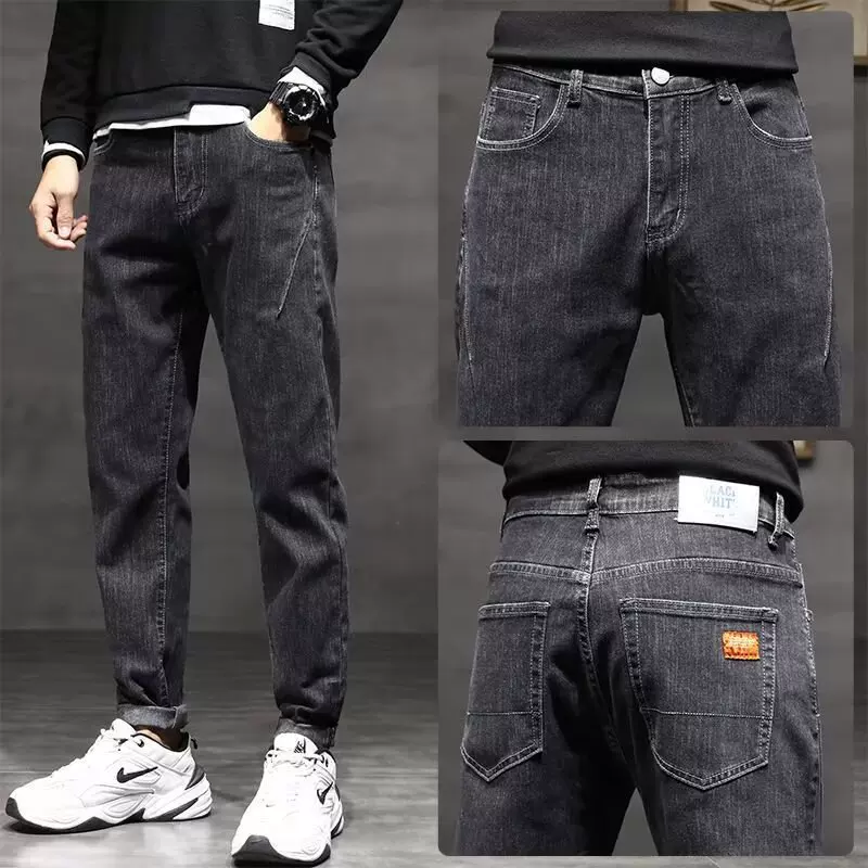 Jeans, trend universal trousers, Spring/Fall 2024 model, oversize
