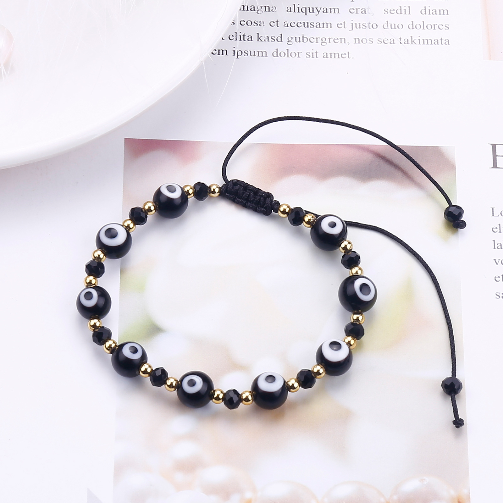 Fashion Eye Stainless Steel glass rope Beaded Womenu0027S Bracelets 1 Piece
