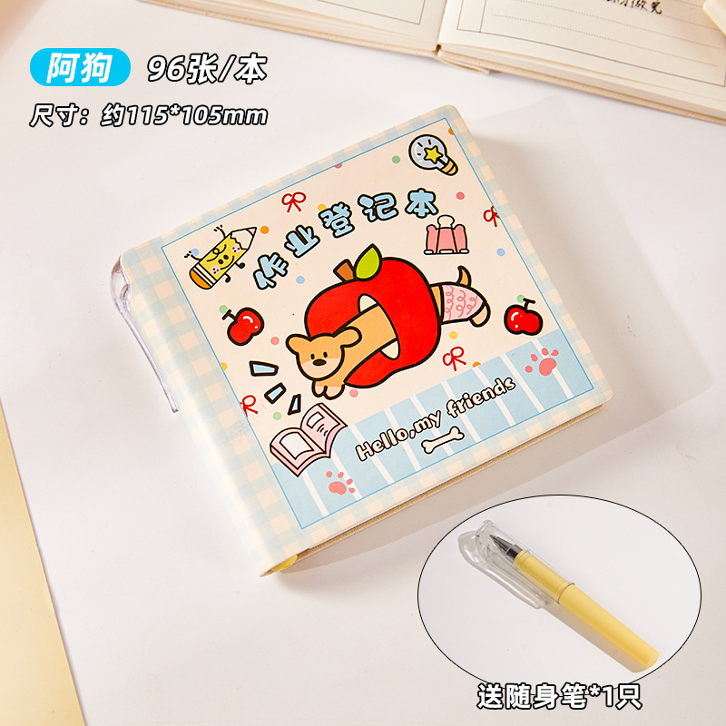 Nuevo libro de registro de tareas de gato y perro lindo y de alto valor estudiante creativo mini cuaderno de registro portátil bloc de notas