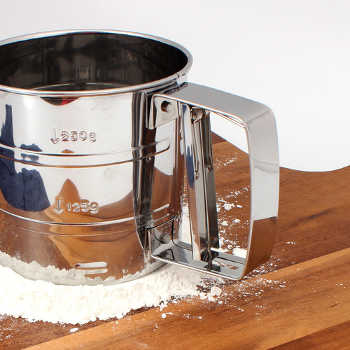 量大可议价 小号半自动手持压式面粉筛网糖筛不锈钢材质 烘焙工具