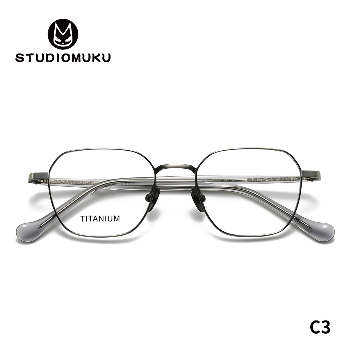 STUDIOMUKU gafas de madera cool poligonal cómodo marco de gafas de mujer retrógrado marco de gafas de hombre pequeño marco