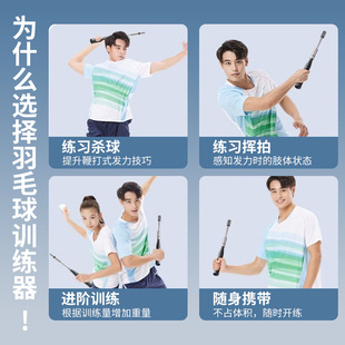 Badminton Swing Trainer, Whipping Power Stick, Wrist Strength Practice, Grip Correction Device, Backhand Hitting Self-Training Artifact