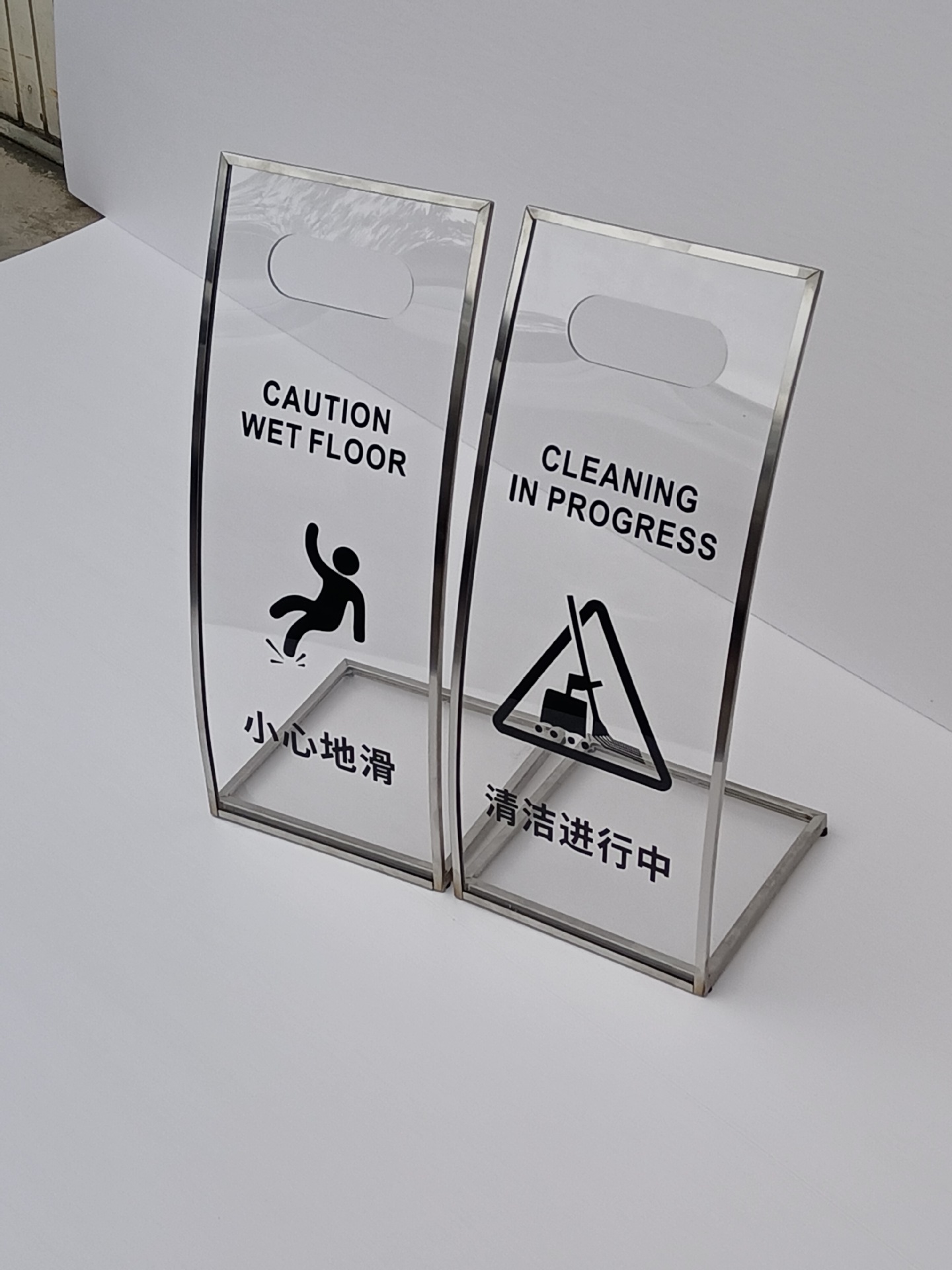 Soporte publicitario de acero inoxidable tipo A