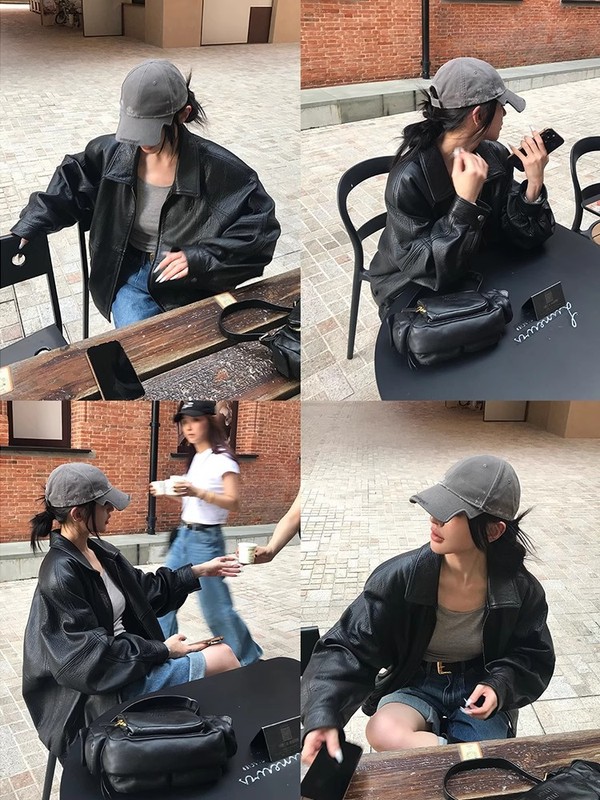 |霸气千金|新西兰进口绵羊皮泡纹真皮皮衣外套皮夹克女|undefined