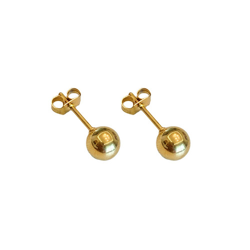 Korean style simple titanium steel bean ball earrings exquisite niche temperament earrings student personalized trendy earrings jewelry