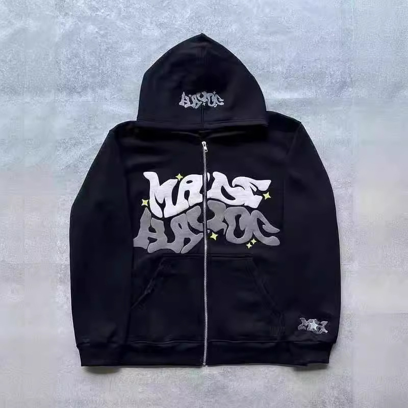 European and American Street Fashion Y2K Gothic Punk Hip-Hop Zipper Printed Hooded Sweatshirt Y2K Hoodie European and American Street Fashion Y2K Gothic Punk Hip-Hop Zipper Printed Hooded Sweatshirt Y2K Hoodie