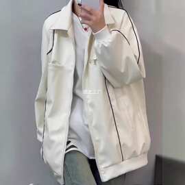 美式复古飞行服外套女春秋款宽松小众原宿港风夹克棒球服情侣上衣