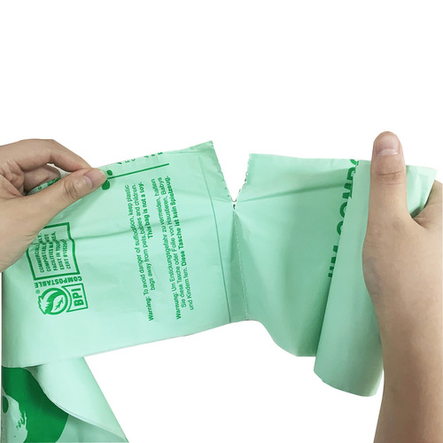 Amazon PLA corn starch biodegradable garbage bag kitchen household compostable flat mouth garbage bag