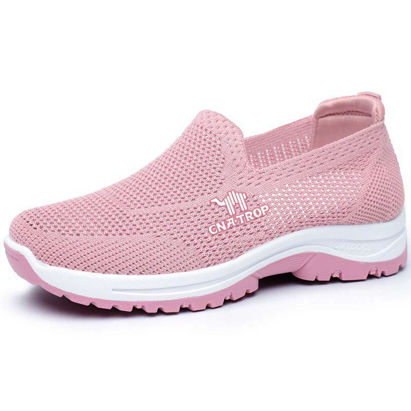 Спортивная обувь среднего и пожилого возраста нескользящая мягкая подошва ленивый один педаль повседневная обувь женская спортивная обувь легкая и удобная туристическая обувь
