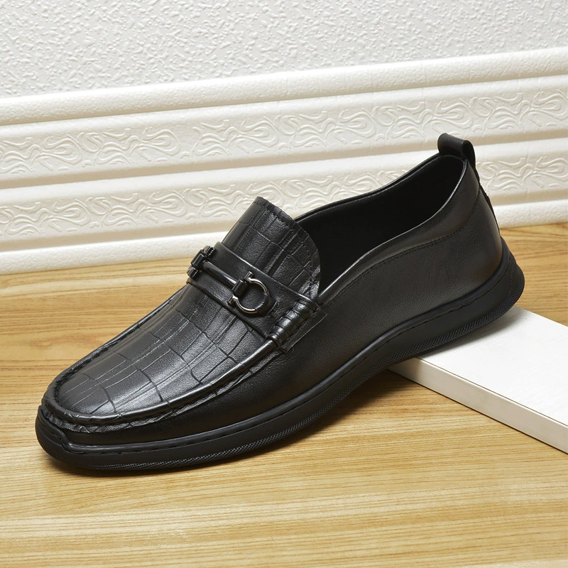Мужская обувь 2023, осенняя новая обувь из натуральной воловьей кожи, мужская деловая повседневная обувь на мягкой подошве, ленивые туфли без шнуровки