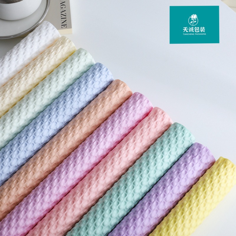 日常立体压纹纸防水泡芙艺术纸鲜花花束包装纸木棉纸花艺礼品包装