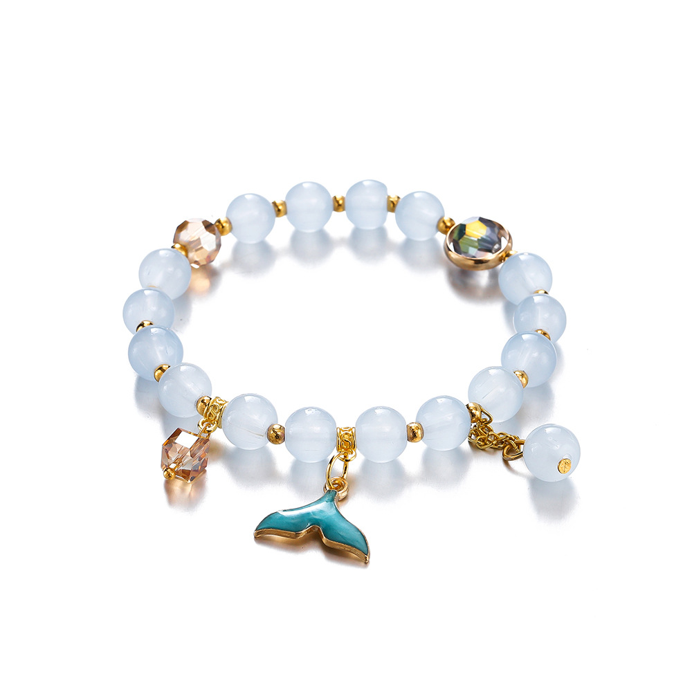 하늘색 피쉬테일 팔찌