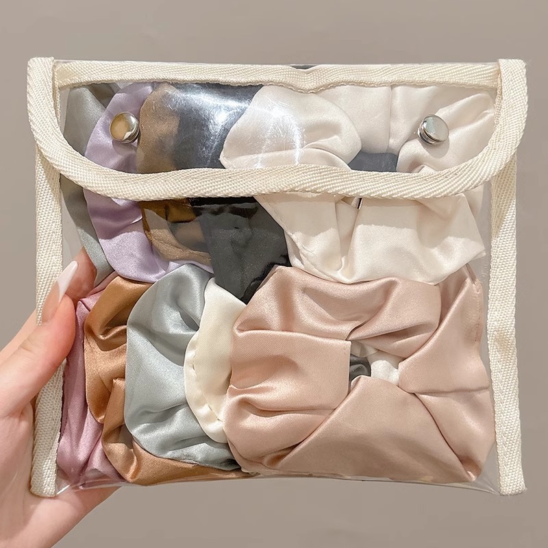 Anillo de cabello de satén supergrande, anillo de cabello de temperamento de alta calidad, cuerda de cabello de mujer, correa de cabello, adornos de cabello.