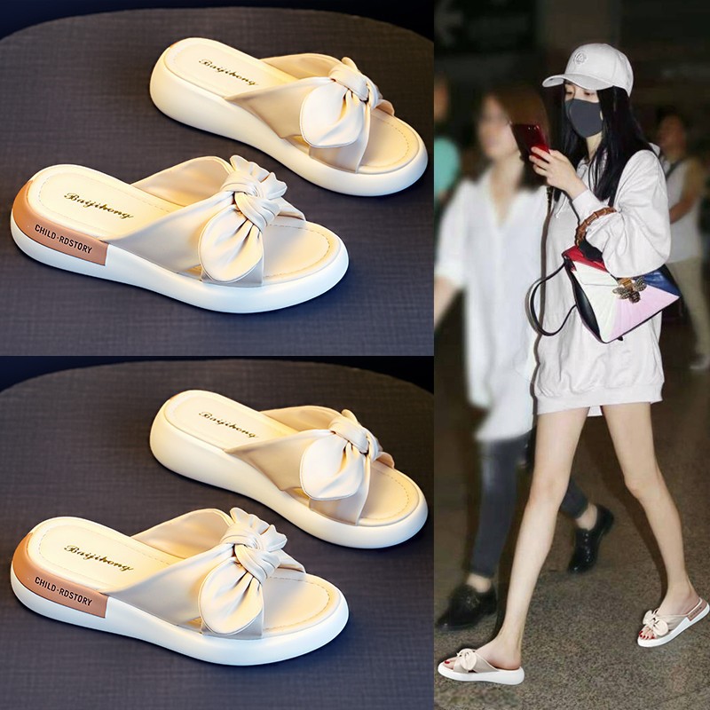 Hausschuhe, Damenschuhe, Sommeroberbekleidung, 2023, Neues Plateau, Keilabsätze, stilvolle, feenhafte Strandsandalen, Damensandalen_voghion.com