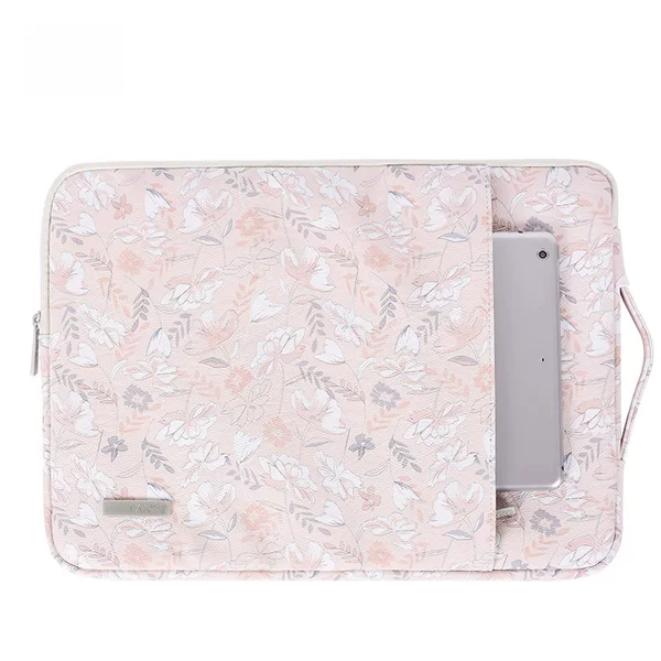 Imitation Leather Pu Laptop Protective Cover with Telescopic Handle Waterproof Casual Business Tablet Liner Bag