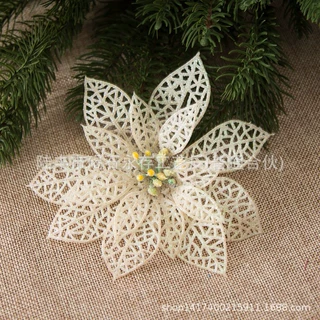 10cm 人造镂空花 圣诞节花环藤条圣诞树装饰花 节日活动装饰品