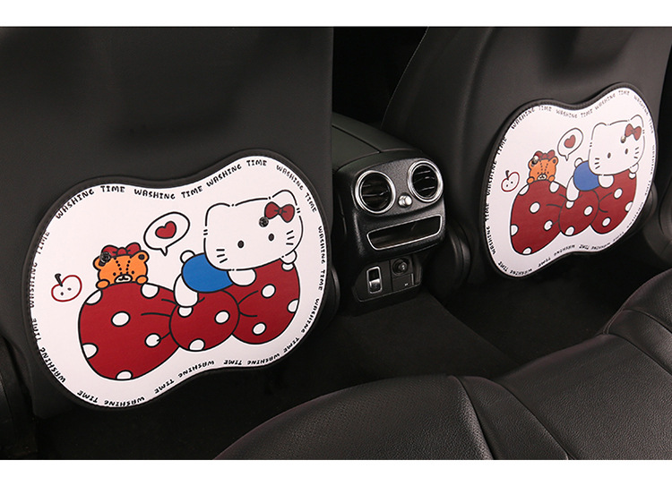 Car Anti-Kick Pad Short Slippers Bow Kt Car Seat Back Anti-Fouling Kidsren's Cartoon Anti-Kick Pad Car Anti-Dirty