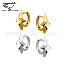 E9681简约四芒星星耳扣耳环女小巧北极星耳圈耳饰品厂家品质批发