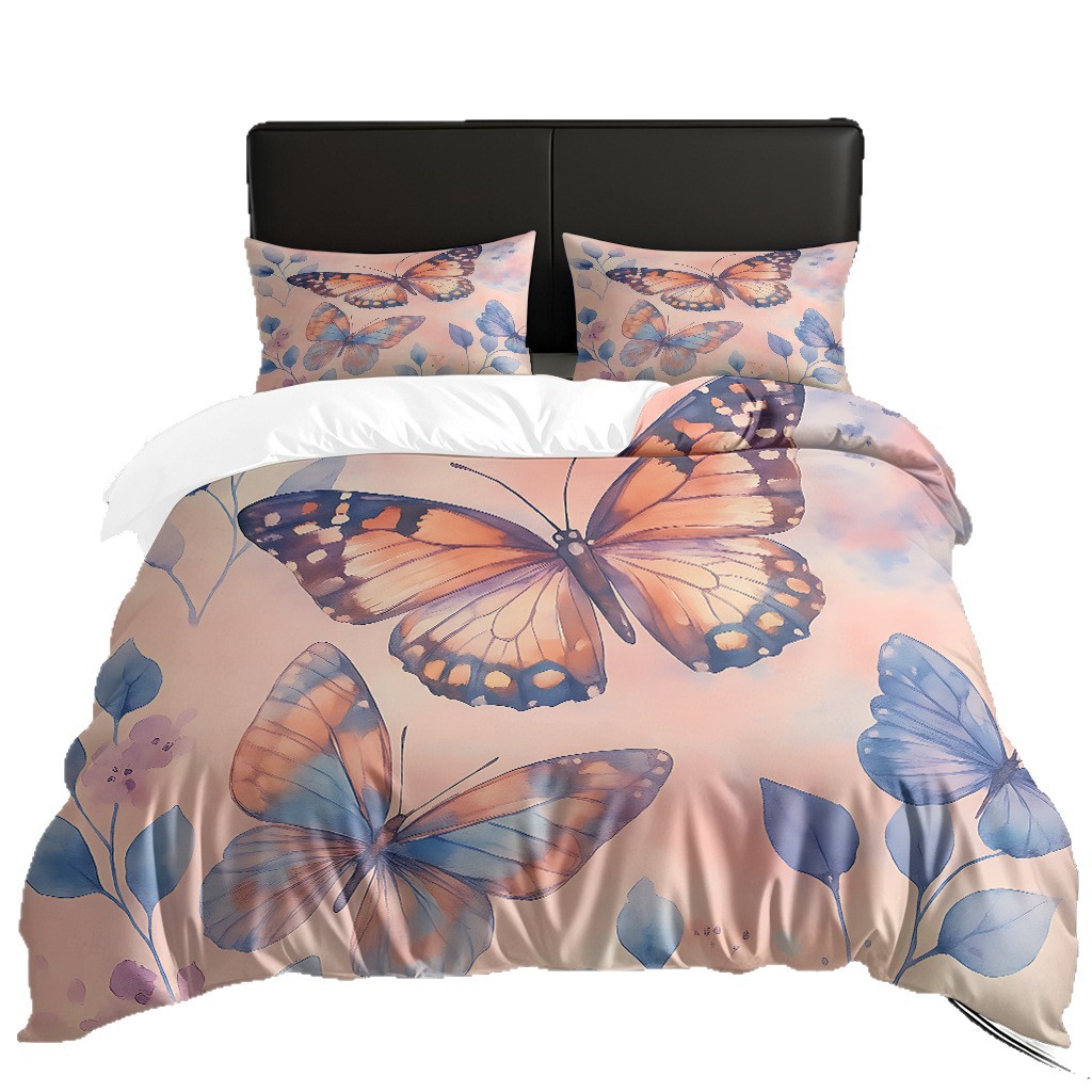 Butterfly series digital print edredón comercio electrónico transfronterizo preferido fuente fábrica adaptada modo TEMU / JIT
