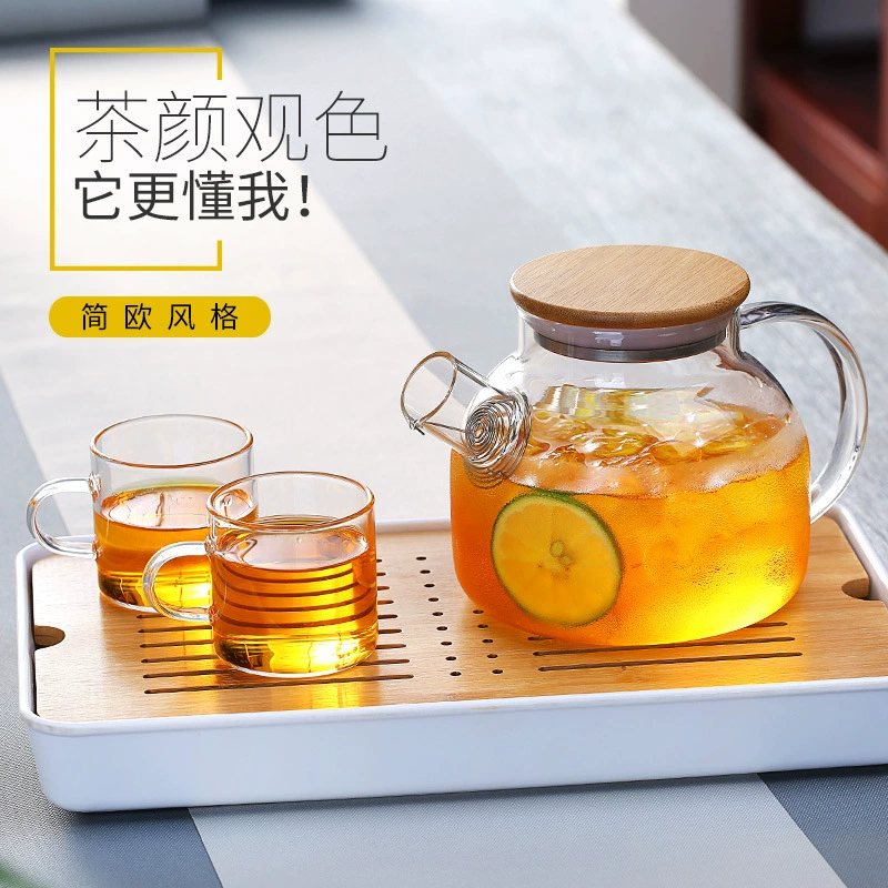 Glass capacious explosion-proof teapot for home use, Japanese set