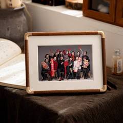 Wooden photo frame, simple minimalist 6-piece family photo frame, wall-mounted picture frame, walnut wood