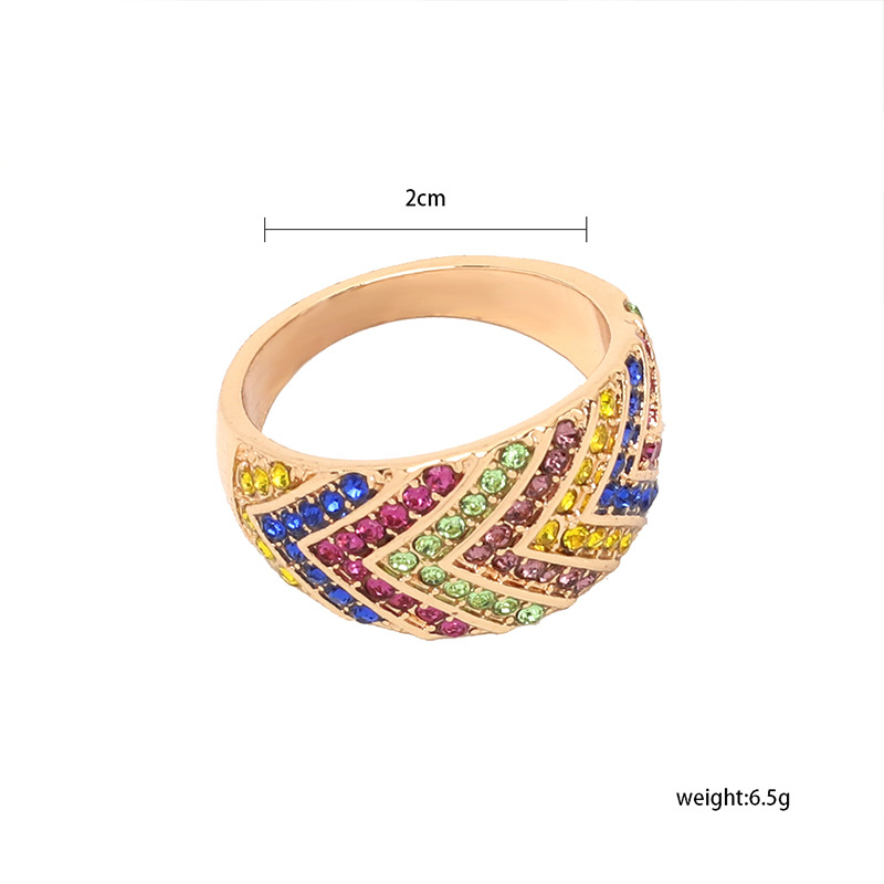 7g Weight Women'S Gender Gold, Silver Color Wholesale Jewelry Color Rhinestone Ring Nihaojewelry 1