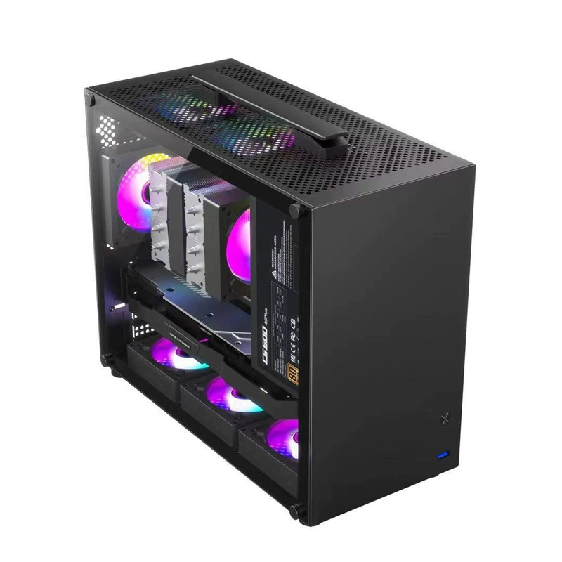 Корпус мини-ATX для ПК SU7 — портативная ручка, стеклянная боковая панель с закаленным стеклом или вентиляционная сетка, компактный 42×24×36 см