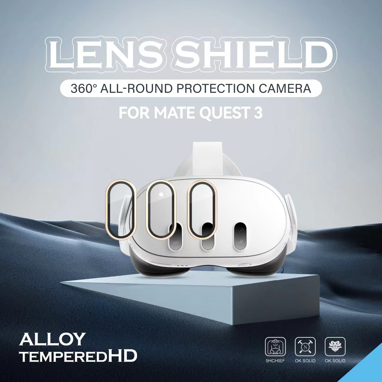 Aplicable meta oculus quest3 adhesivo protector de película templado adhesivo protector de lente de ojo de águila de metal HD anti-rayado