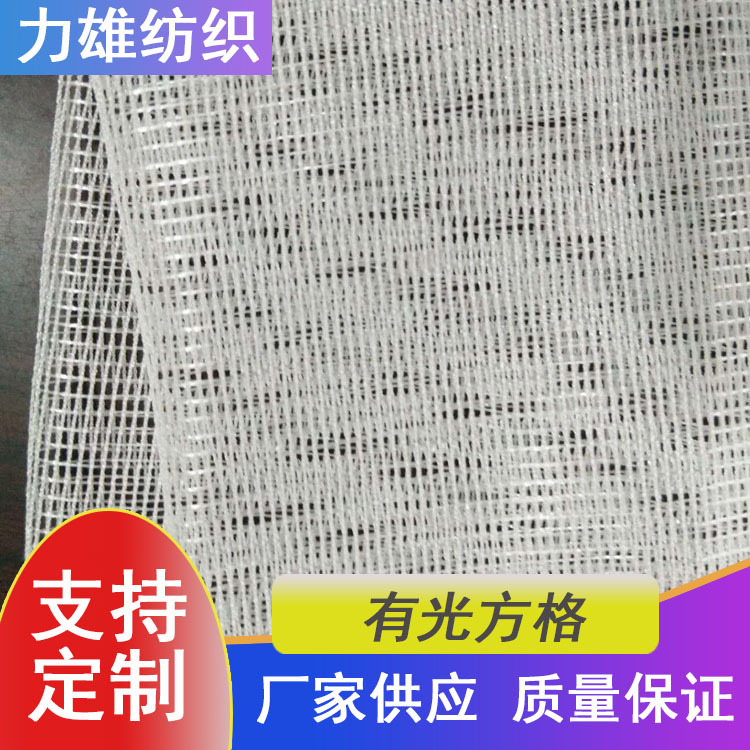 工厂直销薄方格网渔捞专皮革夹层复合面料纺塑材料满针方格