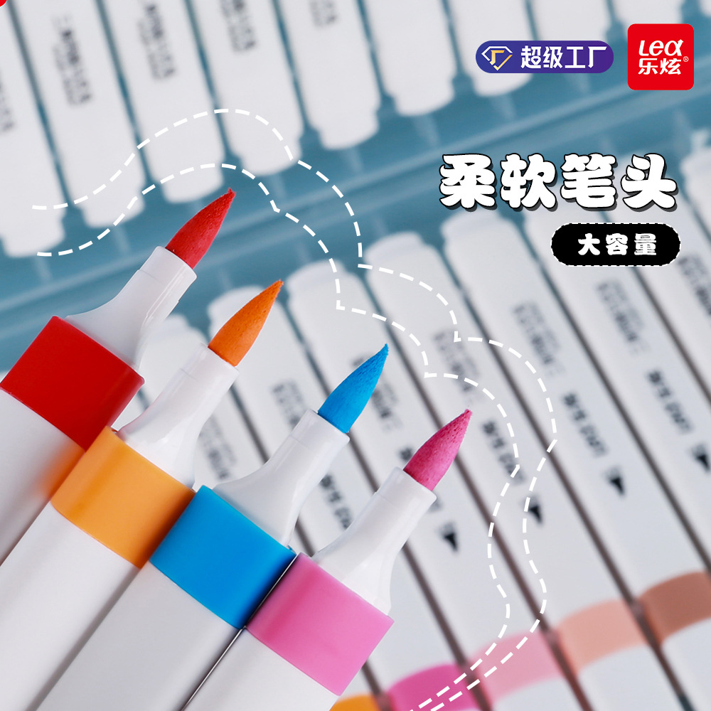 Niños de 60 colores triángulo blando acrílico marcador de color plegable impermeable estudiantes graffiti DIY caja de pincel de color