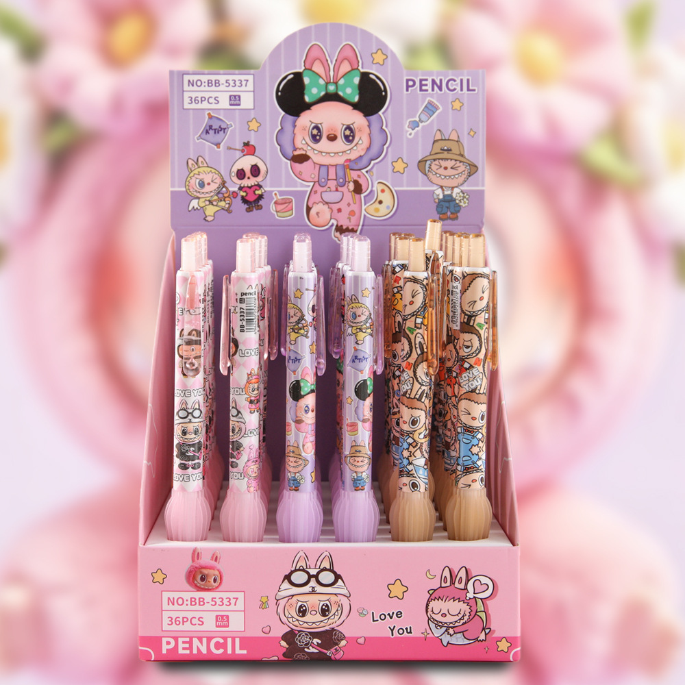 Creativo lápiz automático de tela pequeña, lápiz activo de alto valor facial sin cortar, papelería para estudiantes de primaria