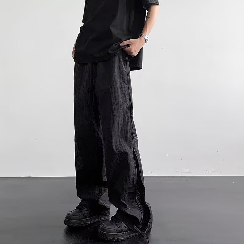 Parachute Functional Assault Pants Men's Summer Quick-Drying Outdoor Hiking and Mountaineering Pants Thin Loose Straight Sports Pants