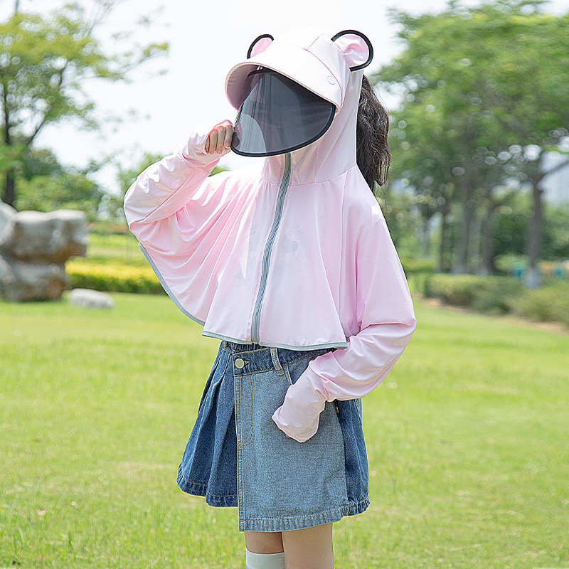 새로운 어린이 옷 공주 스타일 경량 통기성 학생 버전 자외선 타기 옷 에어컨 옷