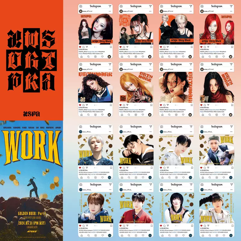 Новый альбом Aespa Dirty Work периферийная карта, коллекция карточек альбома ATEEZ, pvc карта