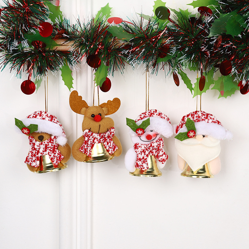 Cross-border AliExpress Christmas cartoon pendant Santa Claus elk decorative pendant Christmas tree bell hanging ornaments
