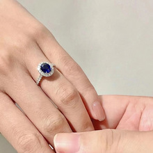 简约珠宝设计蓝宝石戒指女开口小众设计网红直播小红书彩宝坦桑石