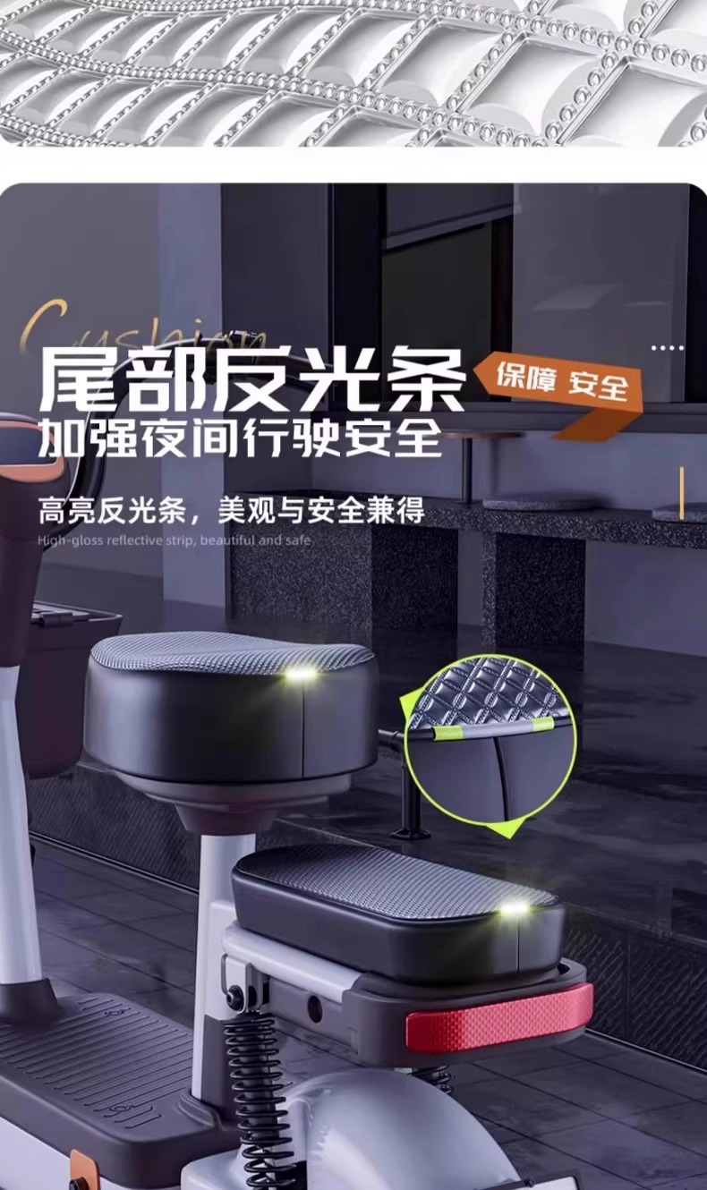 Electric Vehicle Front and Rear Seat Covers, Sun Protection and Waterproof Covers, Heat-Insulating Leather Covers, Universal for All Seasons, Scooter Seat Cushion Covers