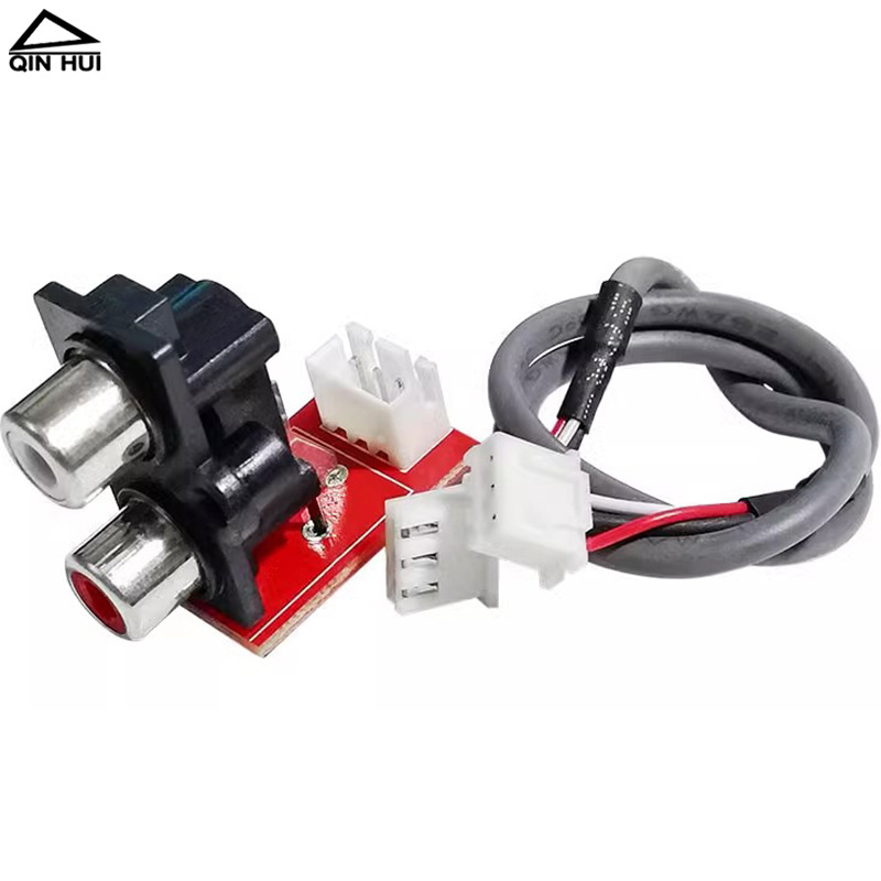 RCA音频莲花插座转XH2.54mm-3P端子转接板带屏蔽线DIY音响功放板