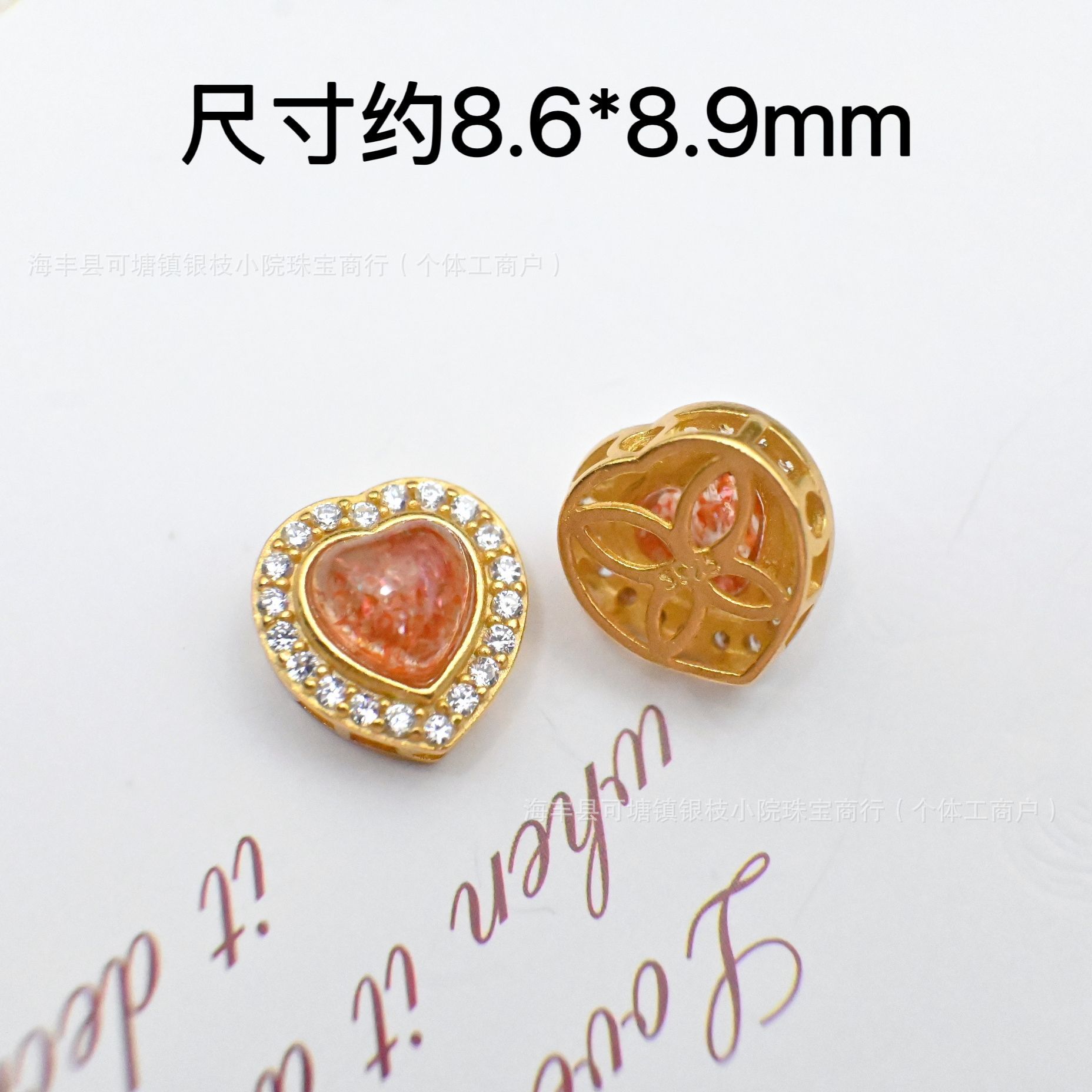 Manufacturer Wholesale S925 Silver Inlaid Natural Gold Sunstone Crystal DIY Through-Hole Accessories Spacer Bead Pendant Bracelet Material