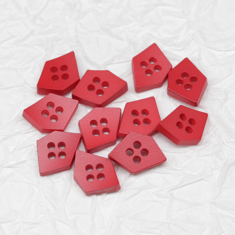 Irregular Pentagonal Matte Red Four-eye Resin Buttons Cotton and Linen Shirt Long Dress Buttons Candy Color Shaped Buttons Irregular Pentagonal Matte Red Four-eye Resin Buttons Cotton and Linen Shirt Long Dress Buttons Candy Color Shaped Buttons