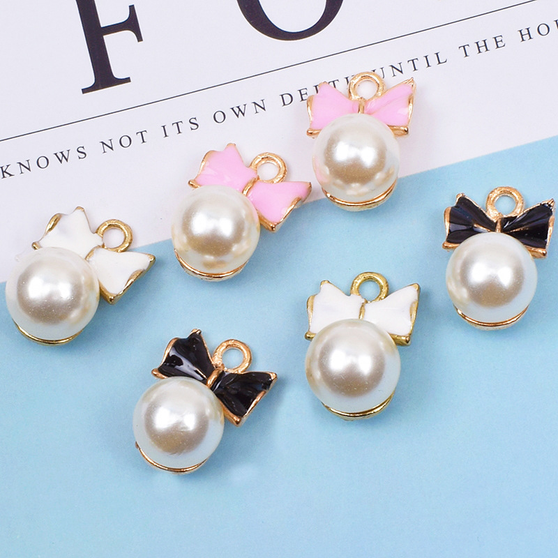 10 Pcs/package Simple Style Bow Knot Alloy Enamel Inlay Jewelry Accessories display picture 3
