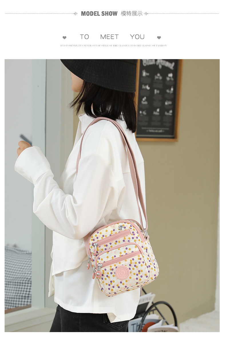 New Oxford Fabric Women's Mini Casual Crossbody Phone Bag Fashion Nylon Bag Single Shoulder Adjustable Waterproof Canvas Bag