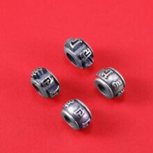 泰银立体六字真言S925纯银配件藏银编绳红绳串珠手串隔珠配饰